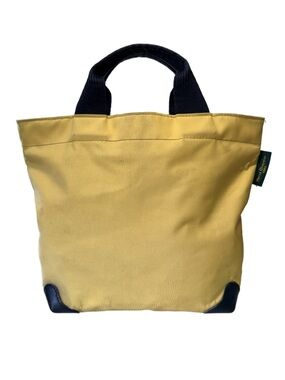 Herve Chapelier Paris Small Nylon Zip Tote- Yellow w Leather Corners